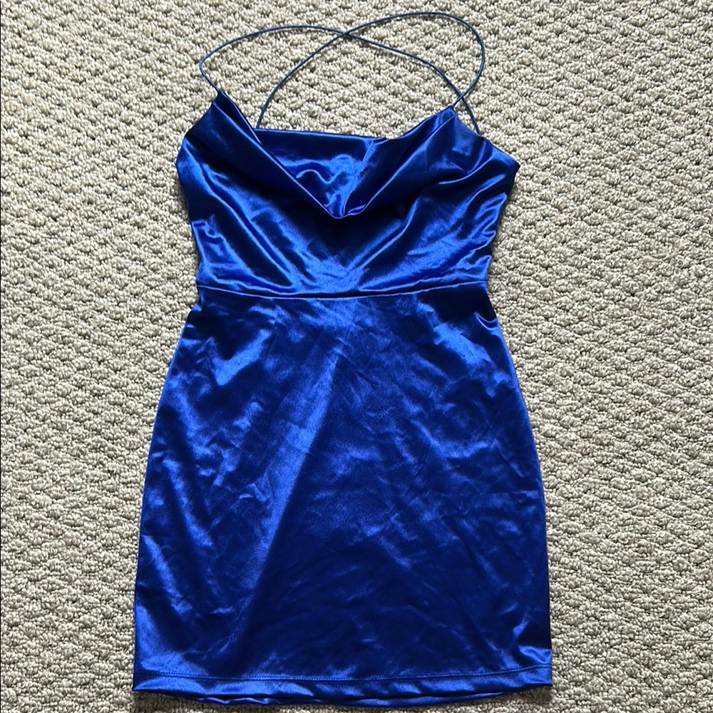 Windsor Blue Satin Dress